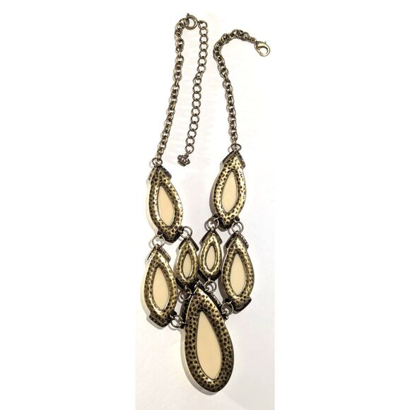 Premier Design Bold Cream and Gold Tone Statement Necklace - Picture 3 of 9